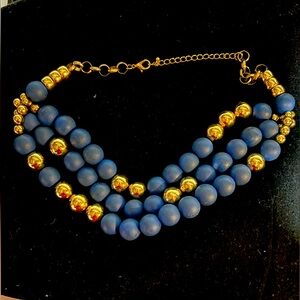 Beautiful blue & gold Necklace